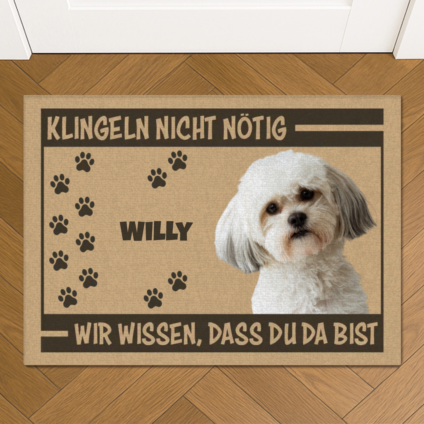 Klingeln nicht nötig - Individuelle Fußmatte