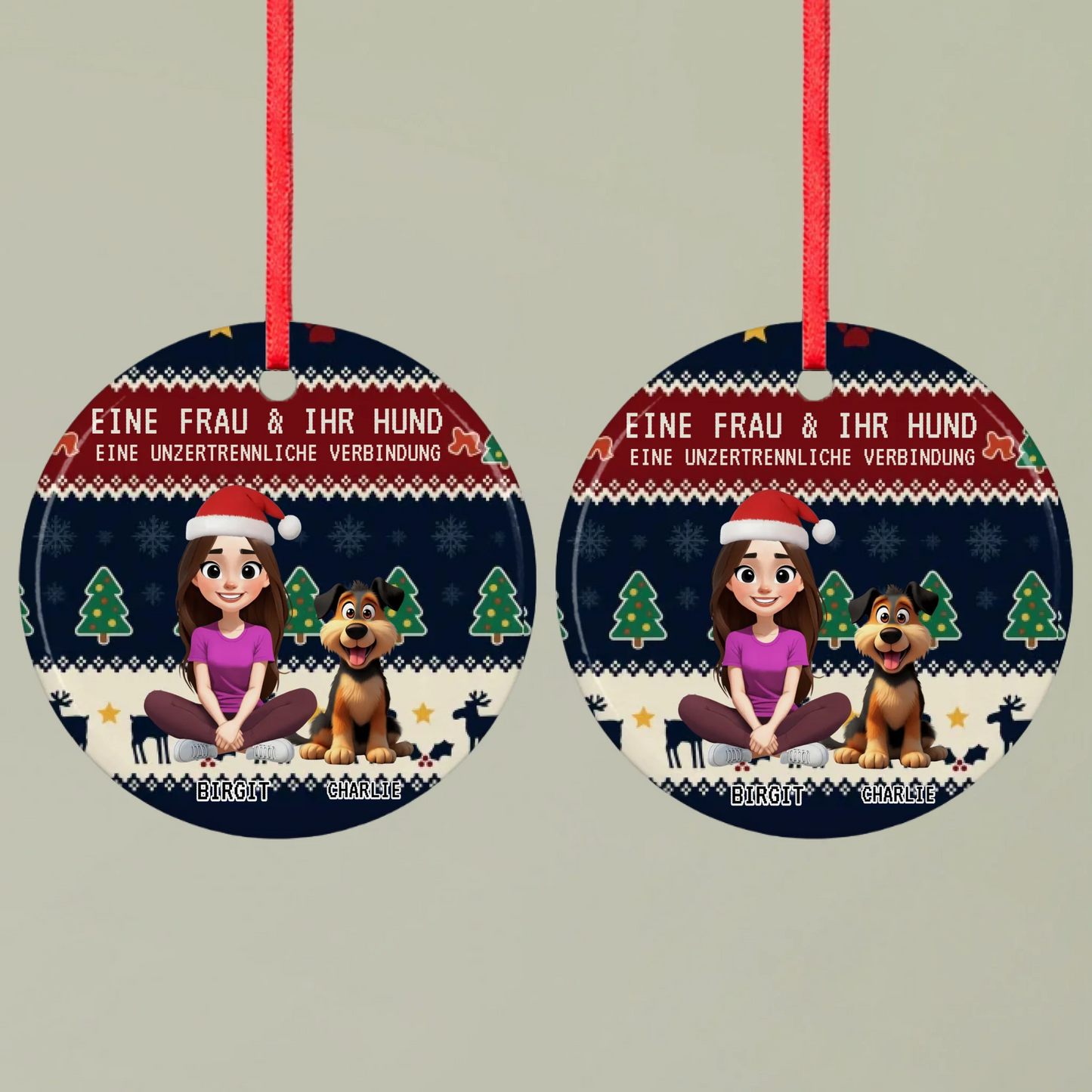 Ornament 1 Round double Mockup Pfotly