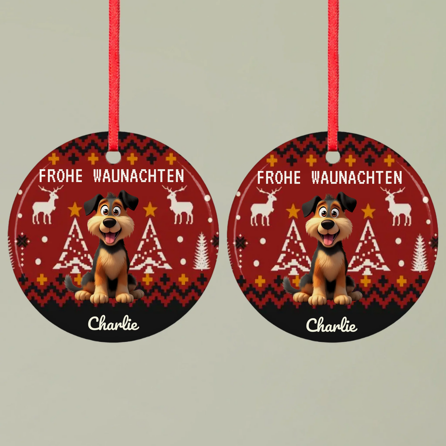 Ornament 1 Round double Mockup Pfotly