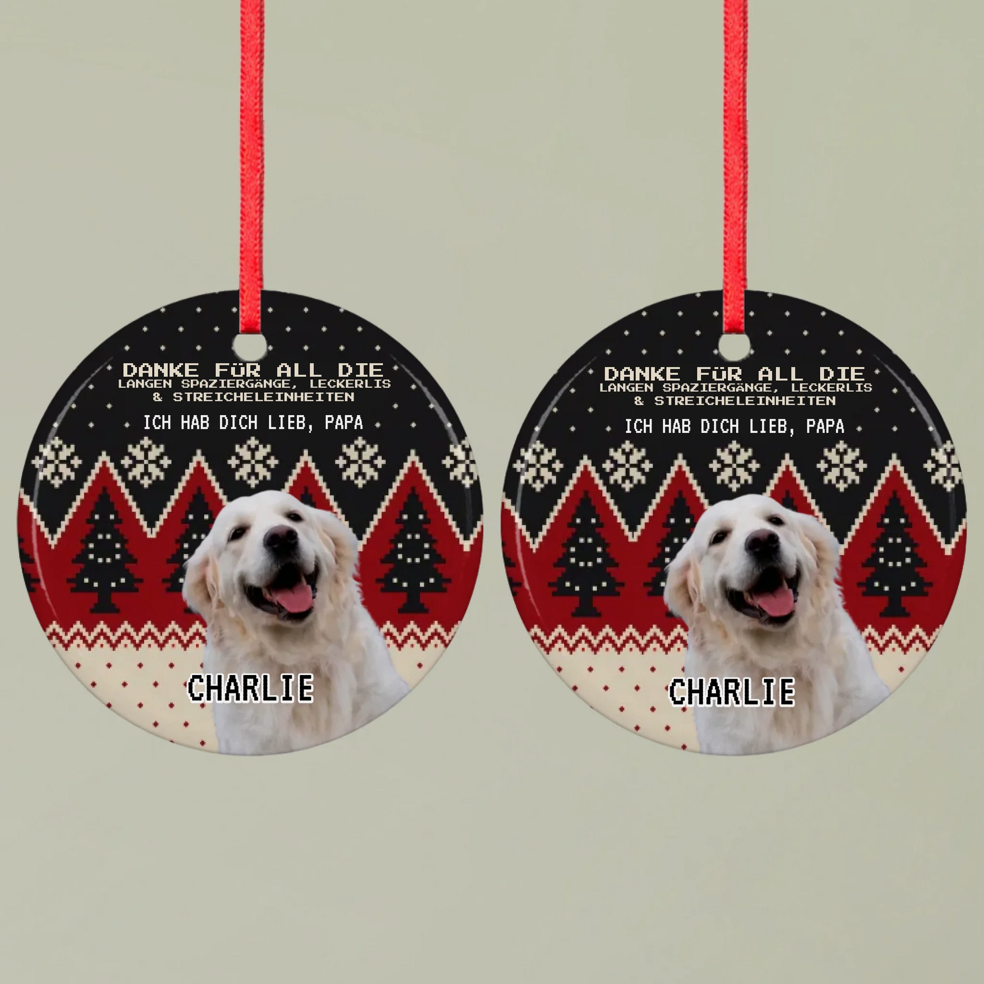 Ornament 1 Round double Mockup Pfotly