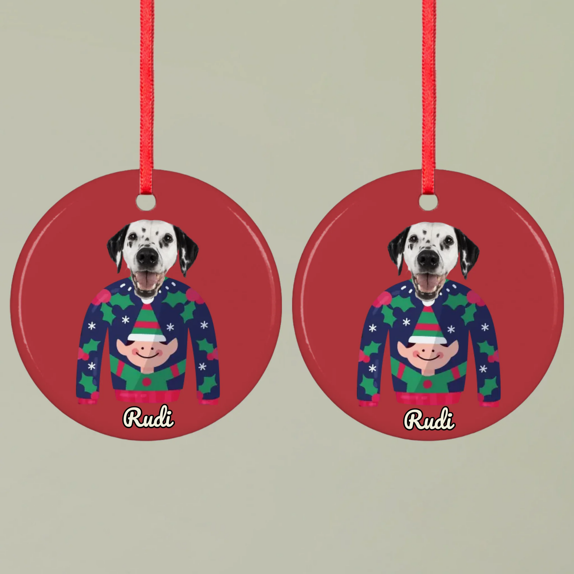 Ornament 1 Round double Mockup Pfotly