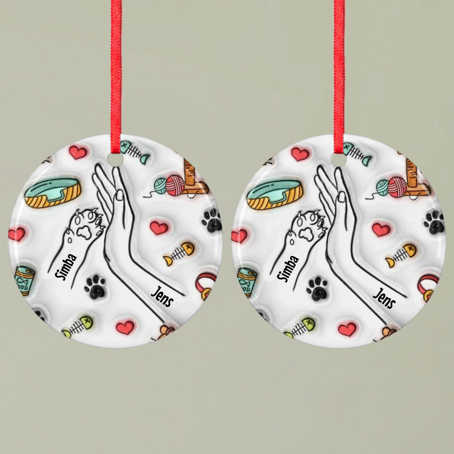 Ornament 1 Round double Mockup Pfotly