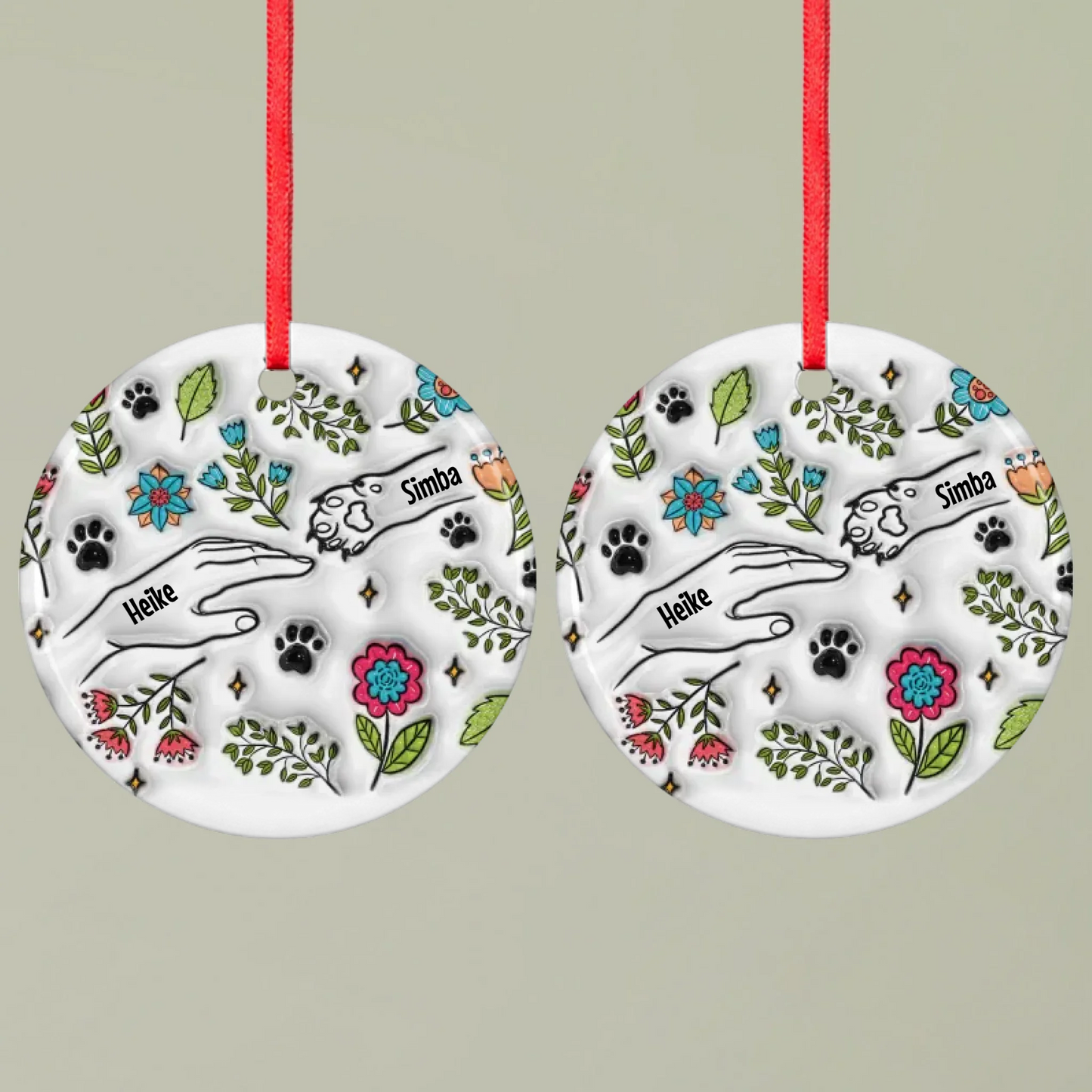 Ornament 1 Round double Mockup Pfotly