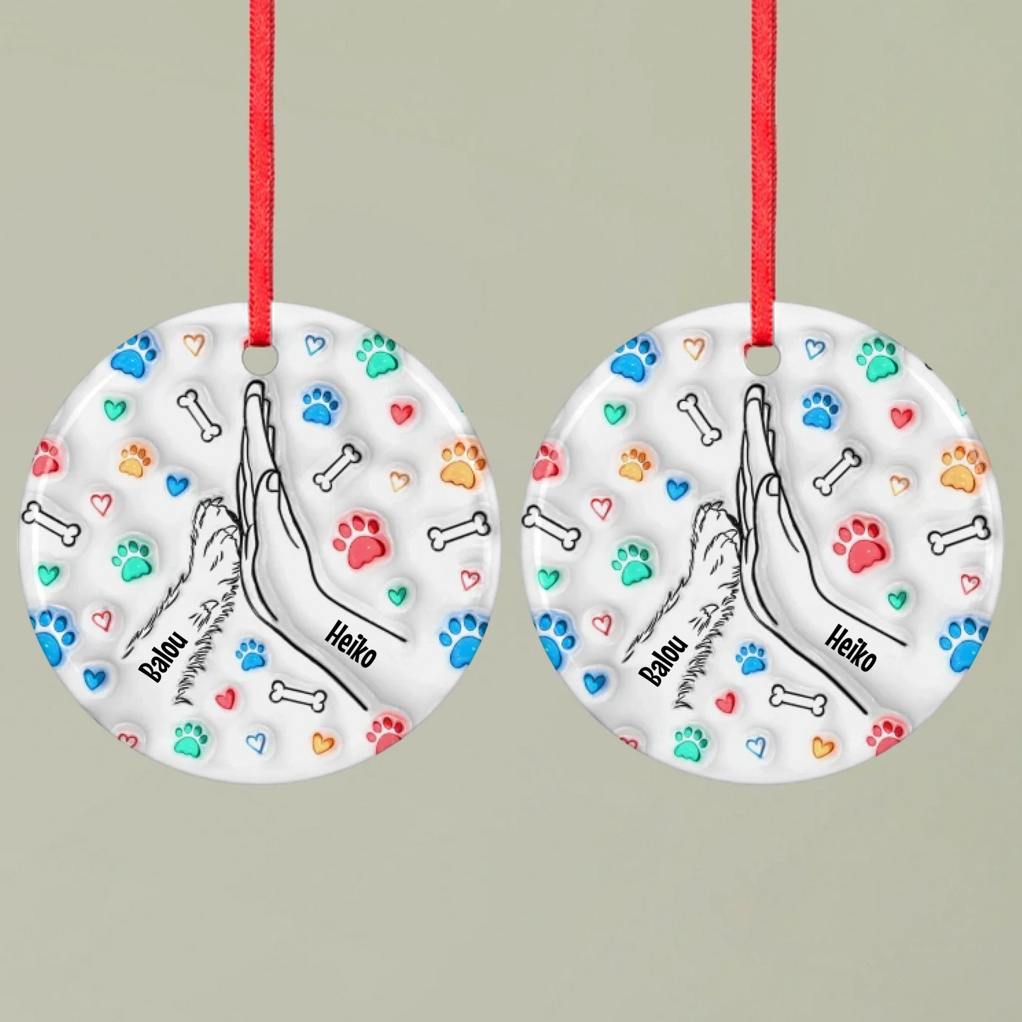 Ornament 1 Round double Mockup Pfotly