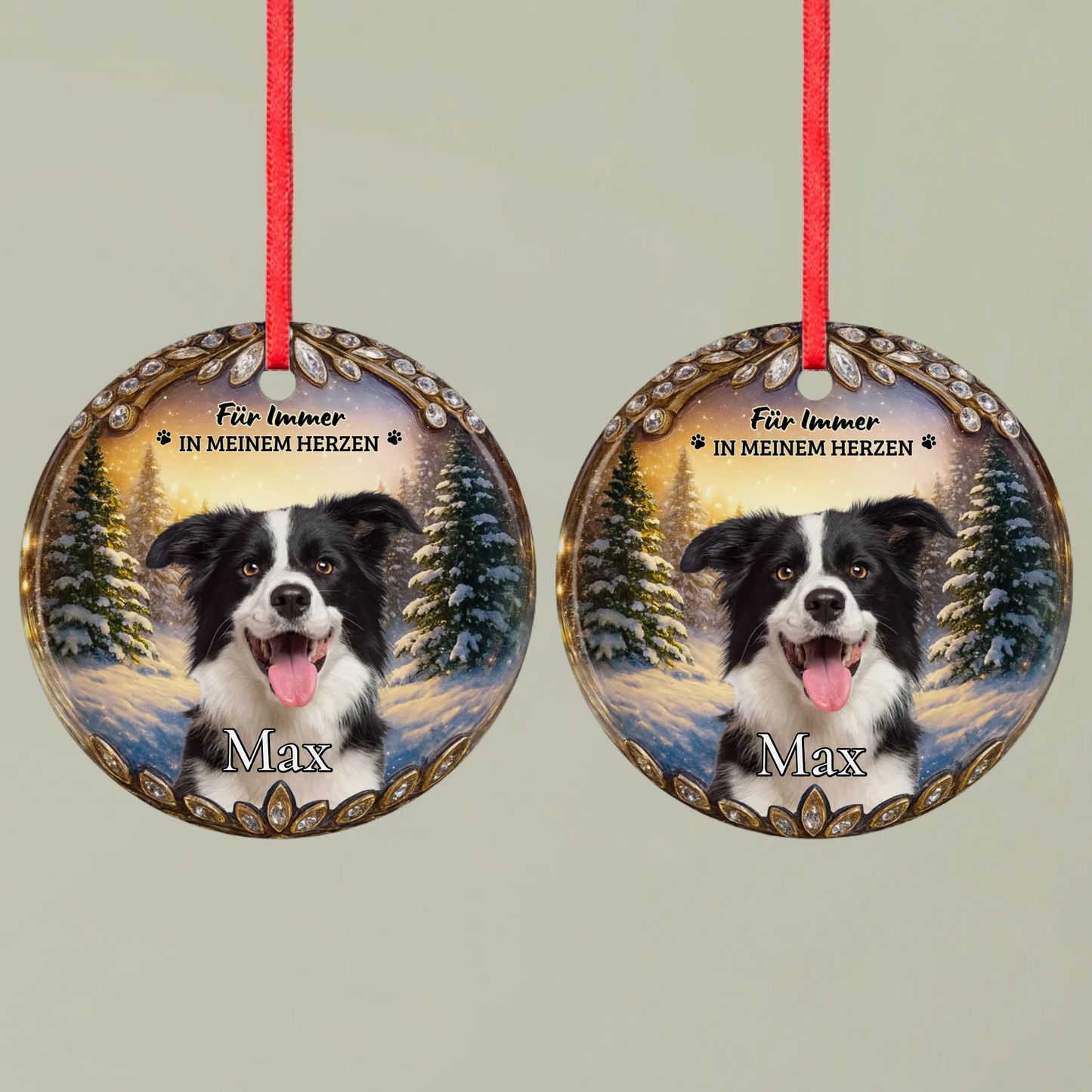 Ornament 1 Round double Mockup Pfotly