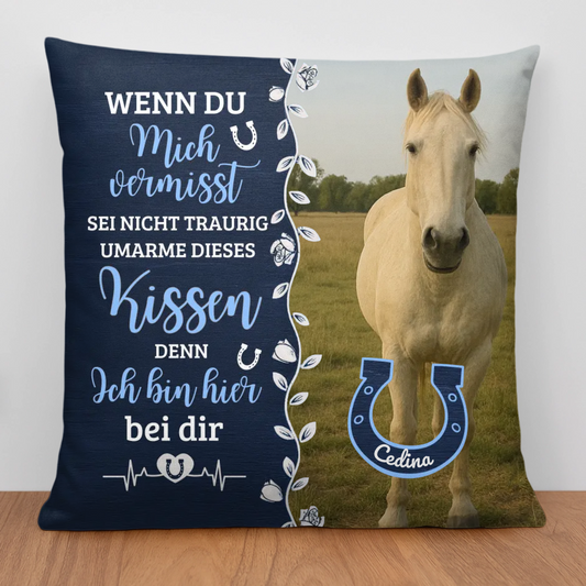Hufabdrücke im Herzen - Individuelles Kissen