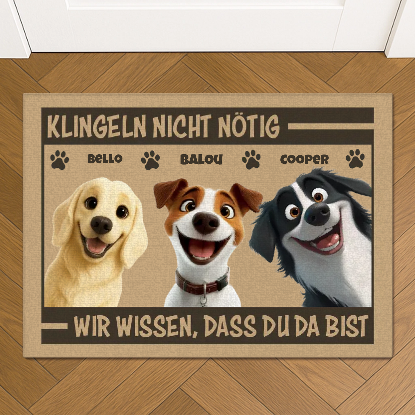 Klingeln nicht nötig - Individuelle Fußmatte