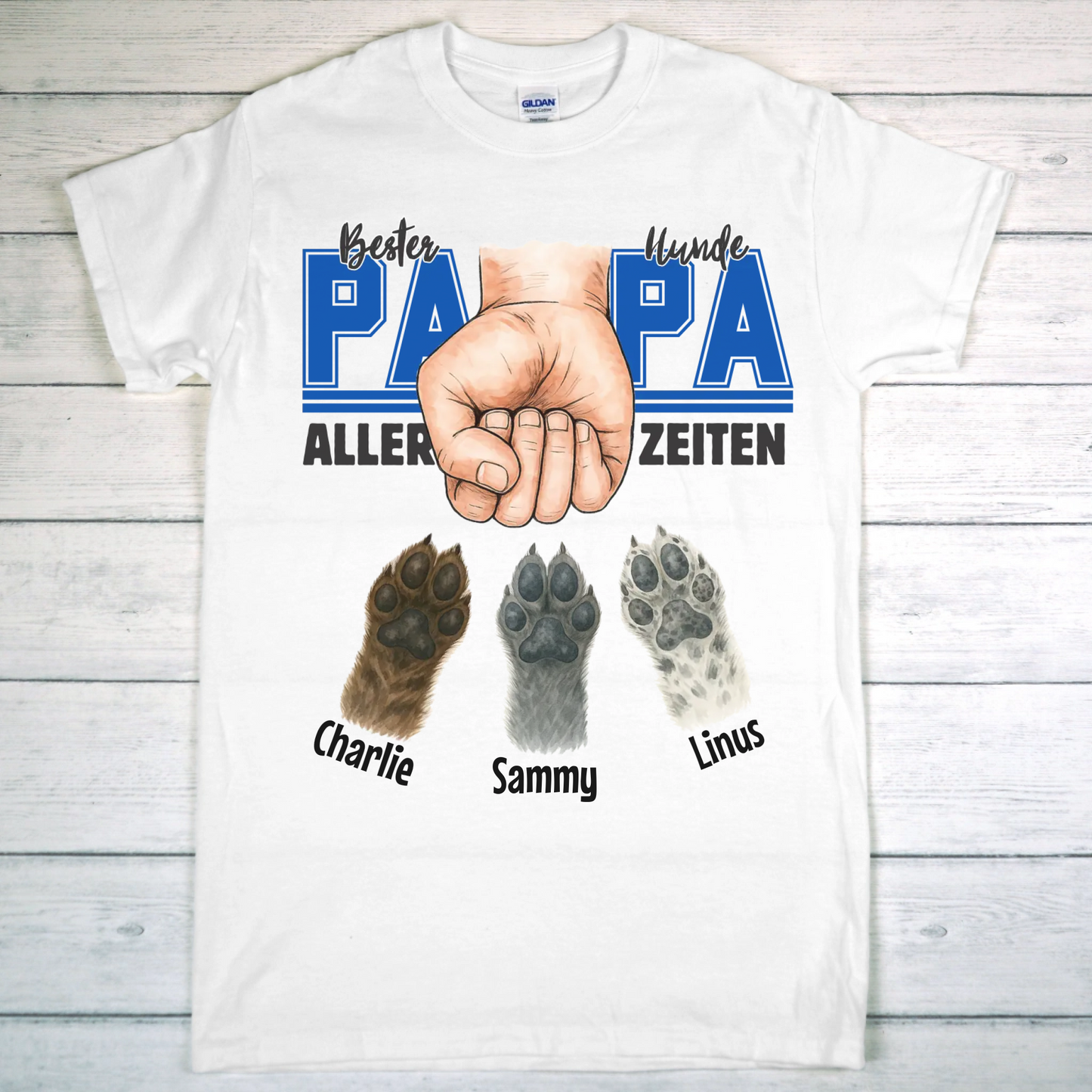 Bester Hunde Papa (Aller Zeiten) - Individuelles T-Shirt