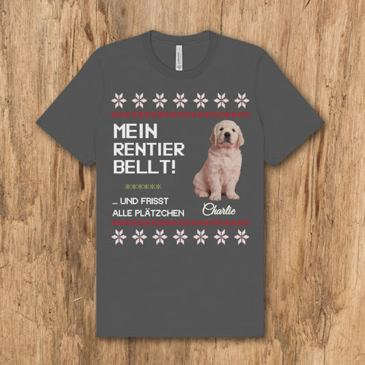 Mein Rentier bellt - Personalisiertes T-Shirt
