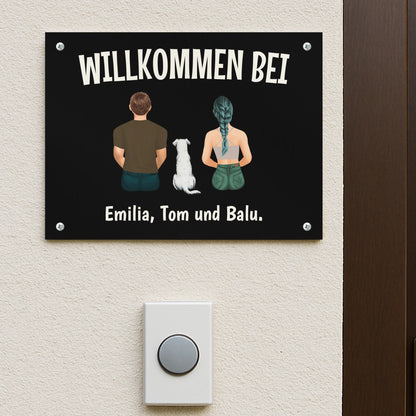 Metallschild Mockup Hauswand Petnovia