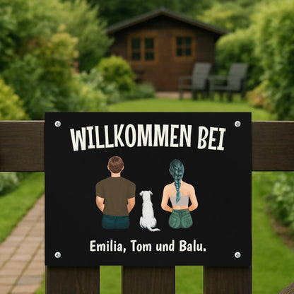 Metallschild Mockup Garten