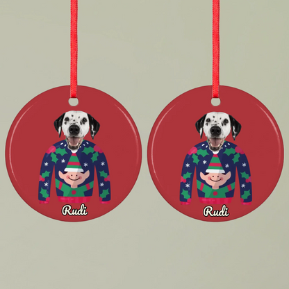 Ornament 1 Round double Mockup Pfotly