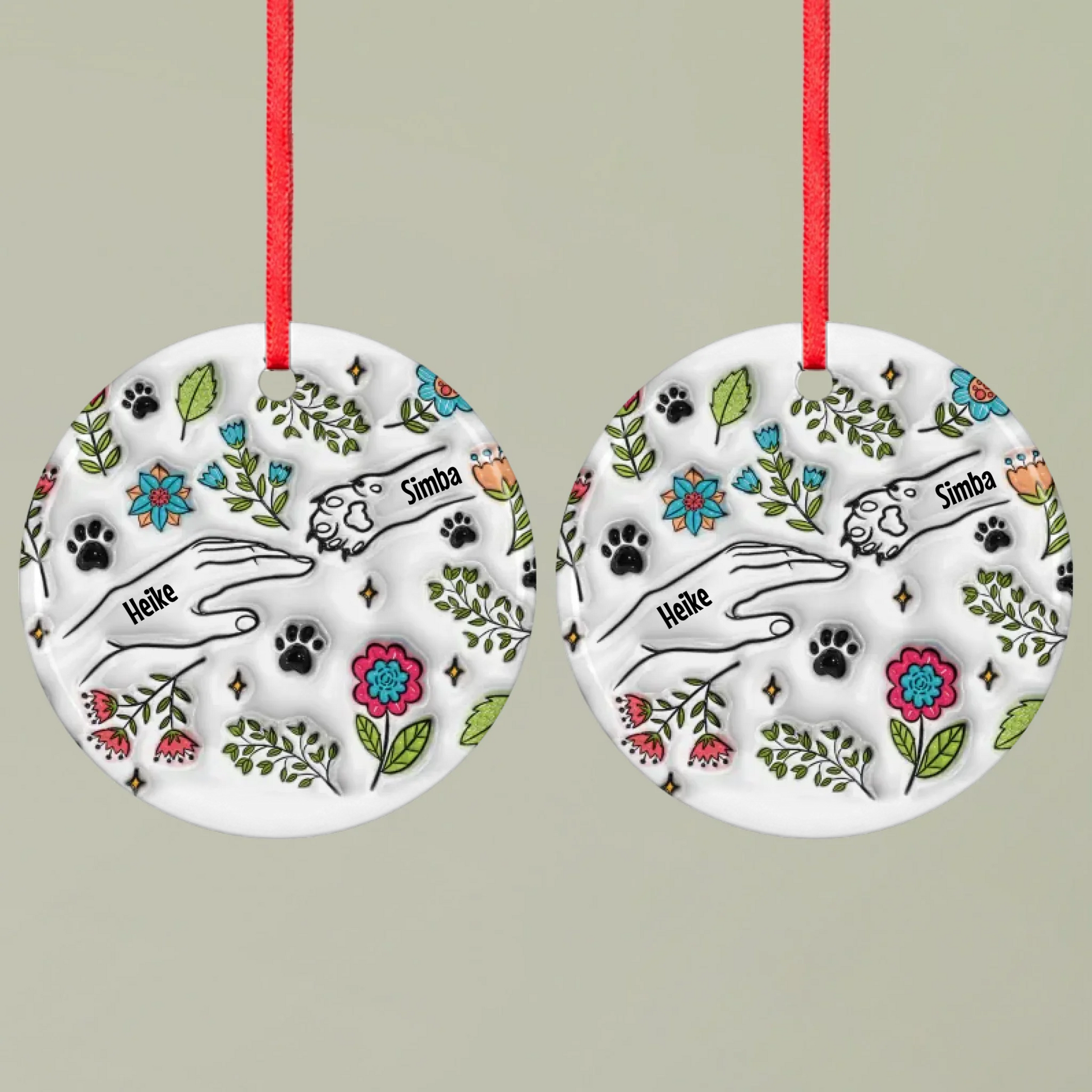 Ornament 1 Round double Mockup Pfotly