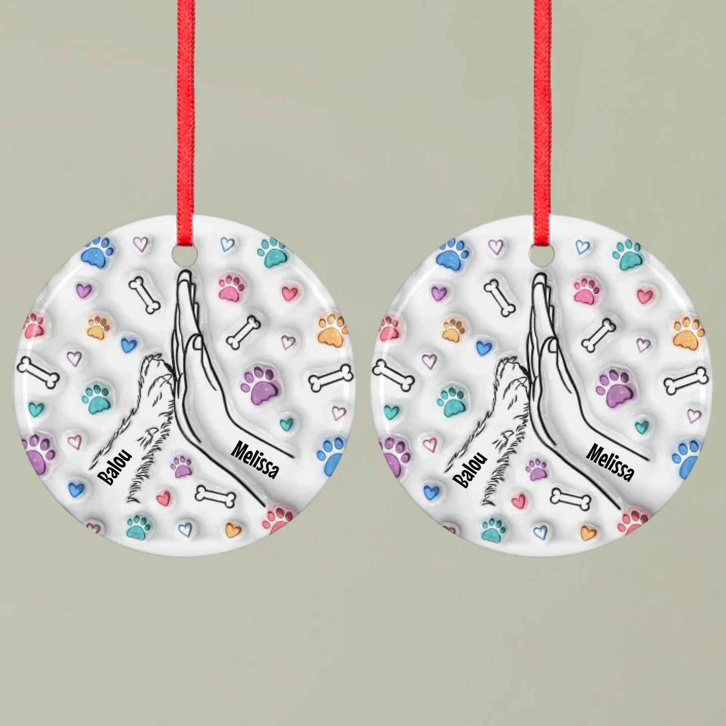 Ornament 1 Round double Mockup Pfotly