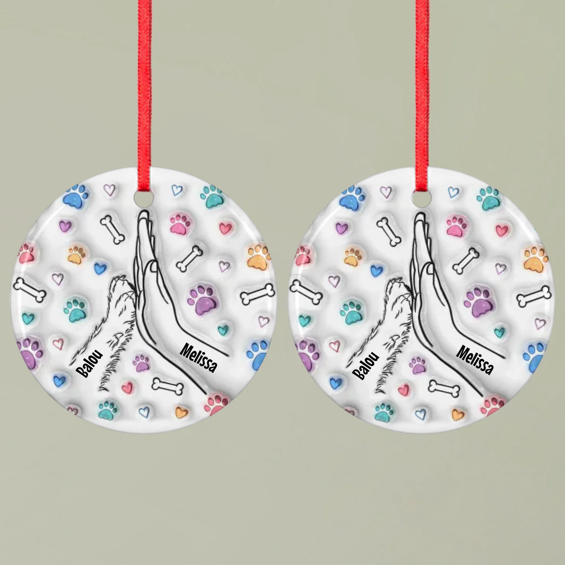 Ornament 1 Round double Mockup Pfotly