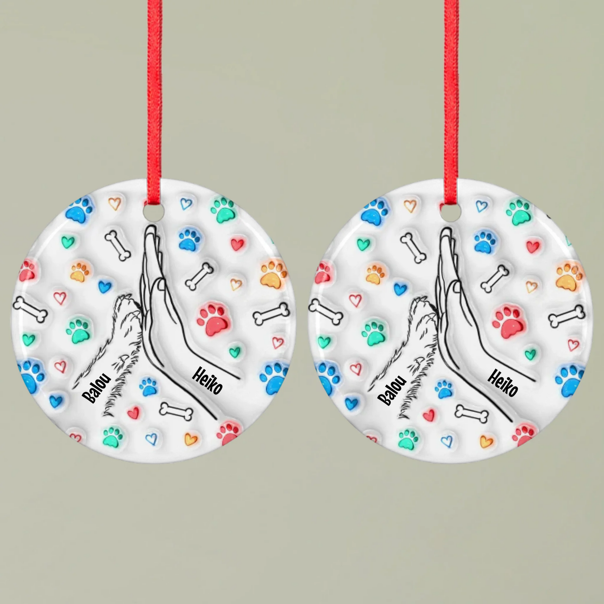 Ornament 1 Round double Mockup Pfotly