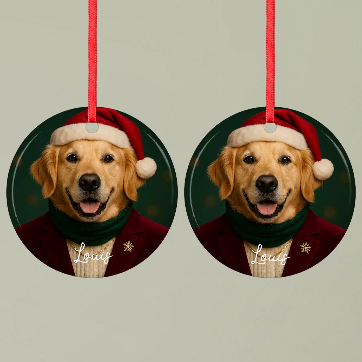 Ornament 1 Round double Mockup Pfotly