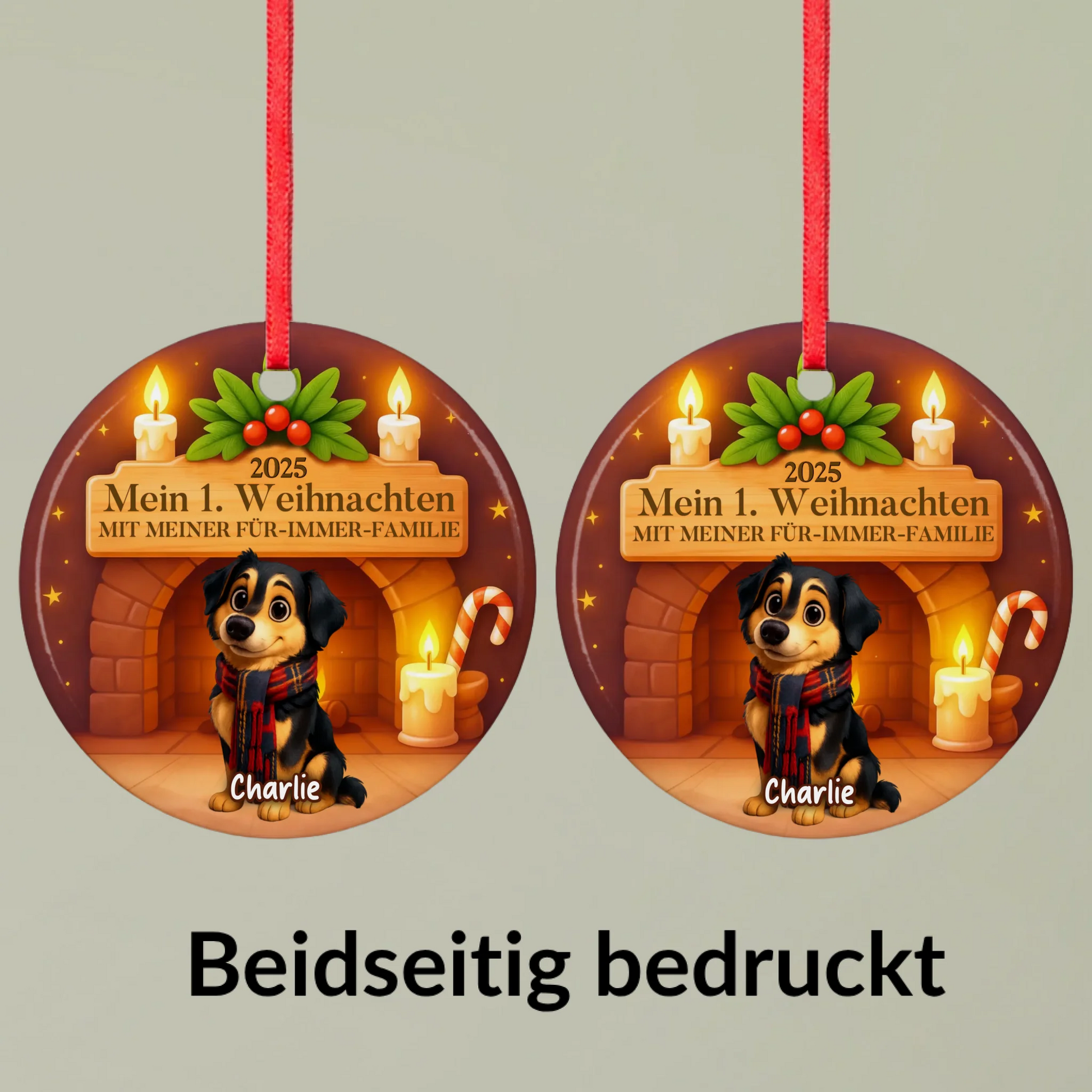 Ornament 1 Round double Mockup Pfotly