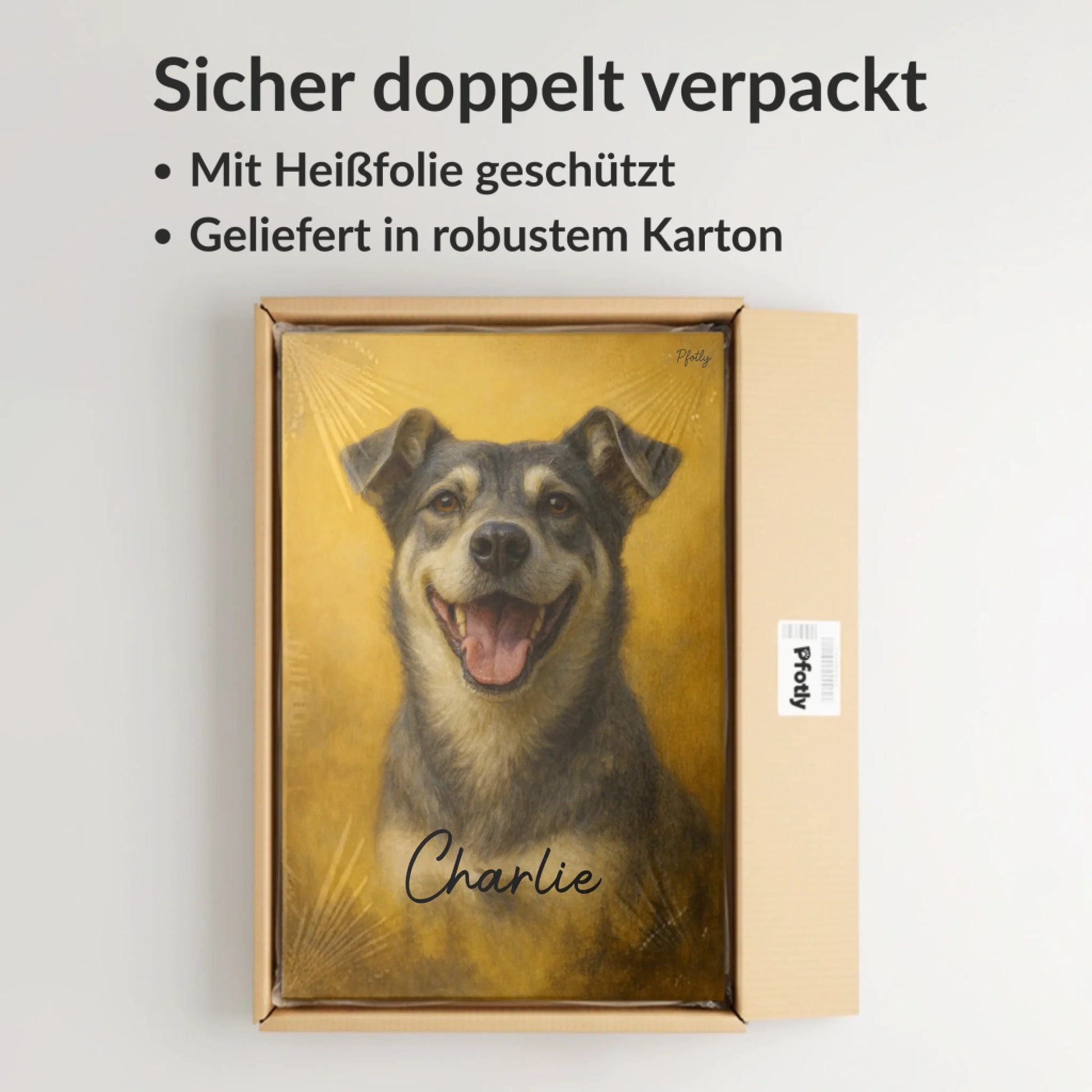 Jede Leinwand wird sorgfältig doppelt verpackt und mit Heißfolie geschützt – maximale Sicherheit für Ihr Kunstwerk. (1)