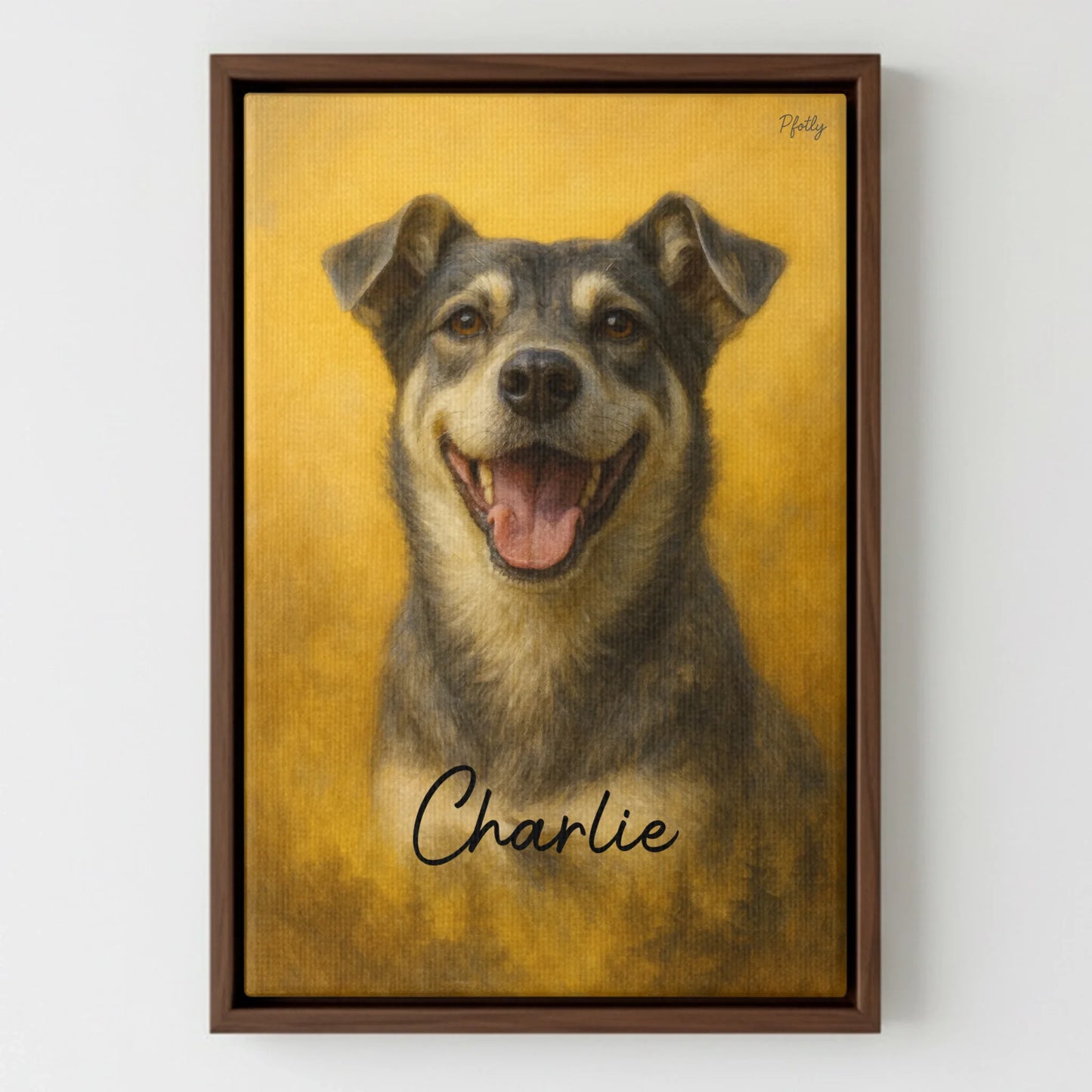 Framed Canvas Walnut Mockup Frontal